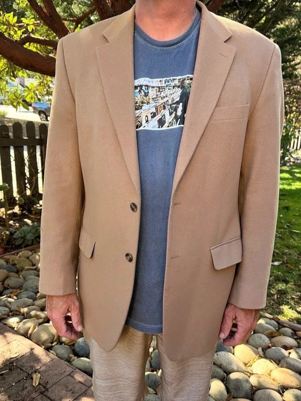 Lauren Ralph Lauren Quiet Luxury Ivy League Academia 44L Camel Wool Silk Blazer